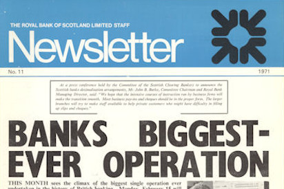 Staff newsletter announcing the success of decimalisation, 1971 Staff newsletter announcing the success of decimalisation, 1971